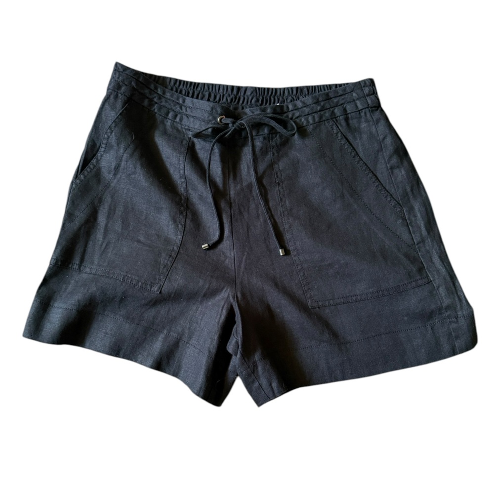 TRINA TURK Out of Office Women’s Black Linen Soothe Short - Size Medium - NWT!